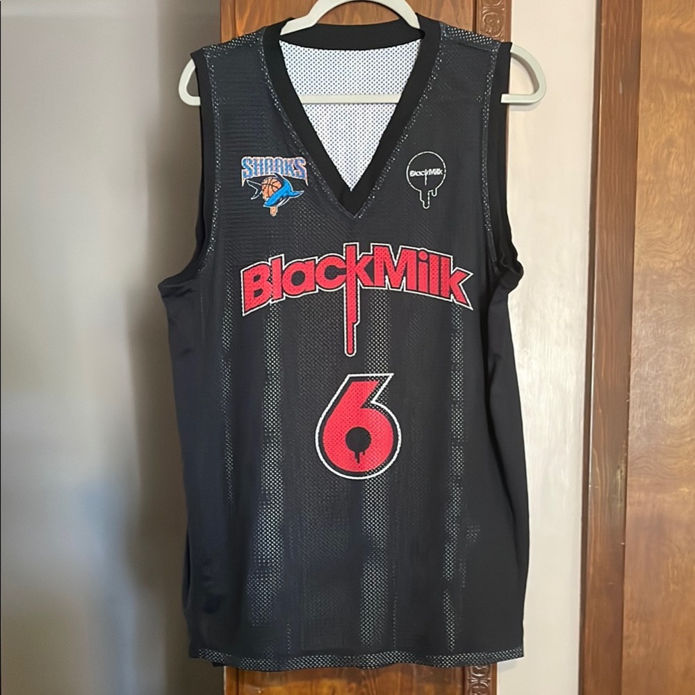 BlackMilk Black and Red Basketball Jersey